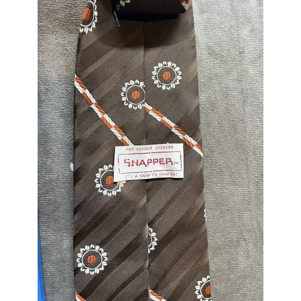 Vtg 60s 70s Mens Snapper Clip On Necktie Tie 17.5